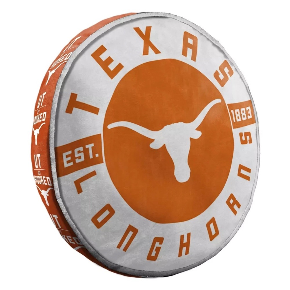 🆕Univ of Texas Longhorns Round Pillow. New with tags!!!